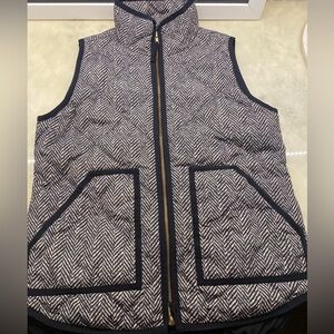 J Crew Herringbone Black and White Vest